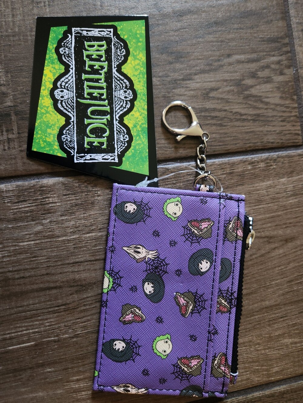 Beetlejuice Purple Character Keychain Wallet - Official Design